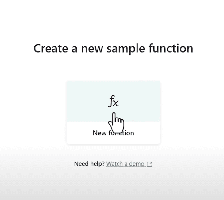 Botón para la creación de una User Function en Fabric